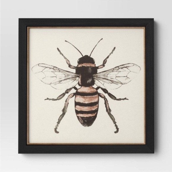 THRESHOLD 3pc Bees Framed Wall Canvases  -12x12 - Picture 3 of 5